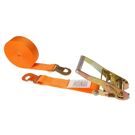 2 X 30' Orange Ratchet Strap W/ Flat Snap Hooks
